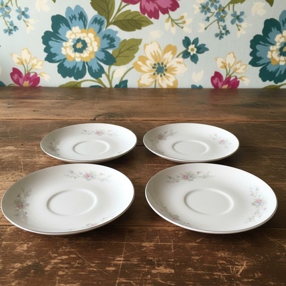 Florenteen Fine China Other - Florenteen Fine China Fantasia Saucers, Set of 4, Vintage Floral Porcelain Japan